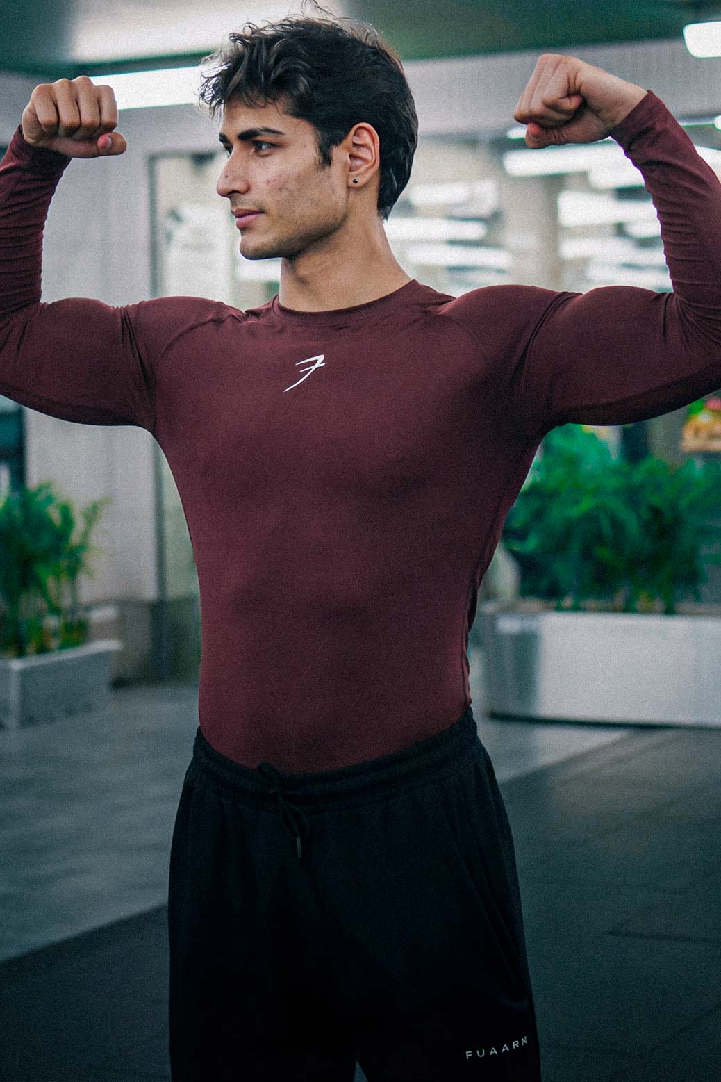 Compression Fullsleeves T-shirt Brown
