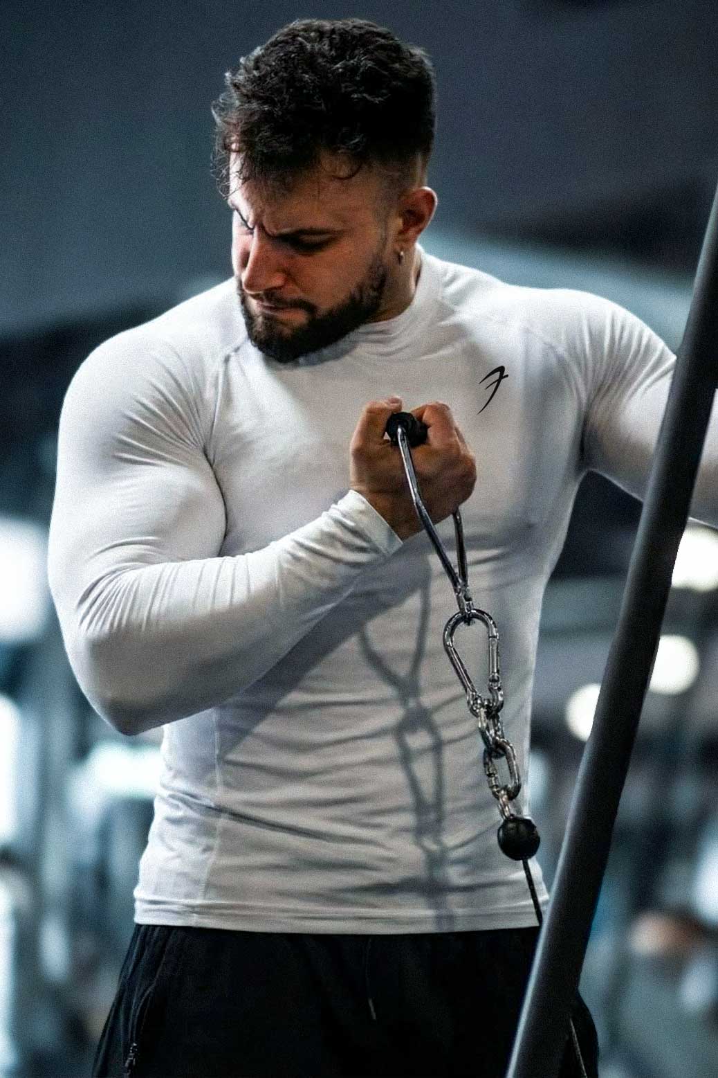 High Neck Compression Full Sleeves T-shirt White