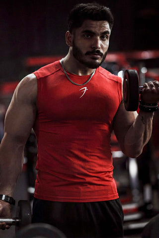 Compression  Sleeveless Tank Red