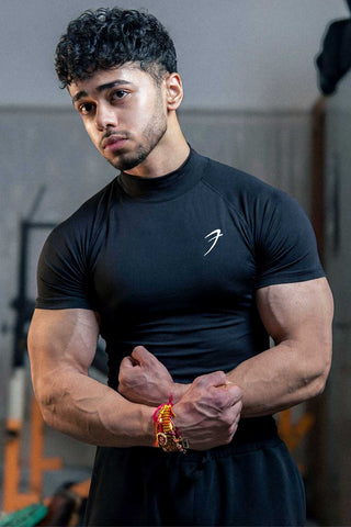 High Neck Compression T-shirt Black