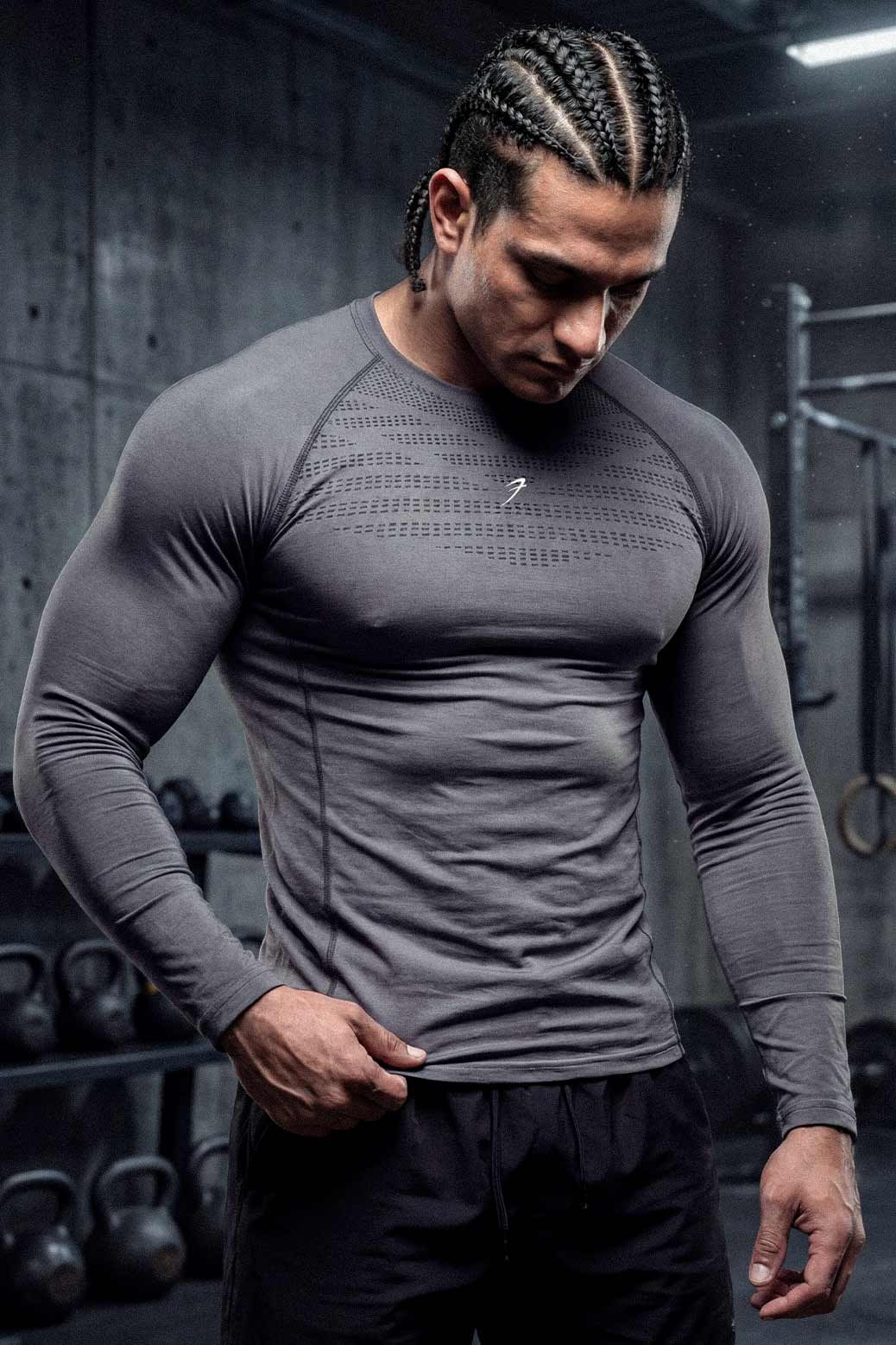 Power Seamless Fullsleeves T-shirt Charcoal