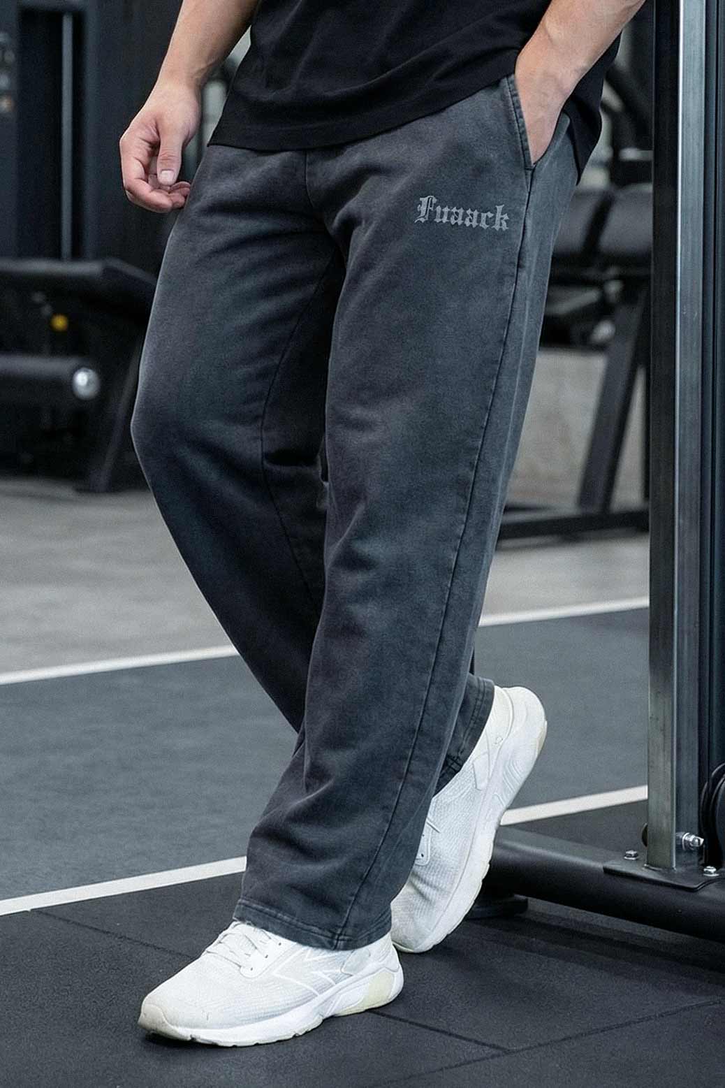 Shadow Washed Straight Tracks Dark Grey