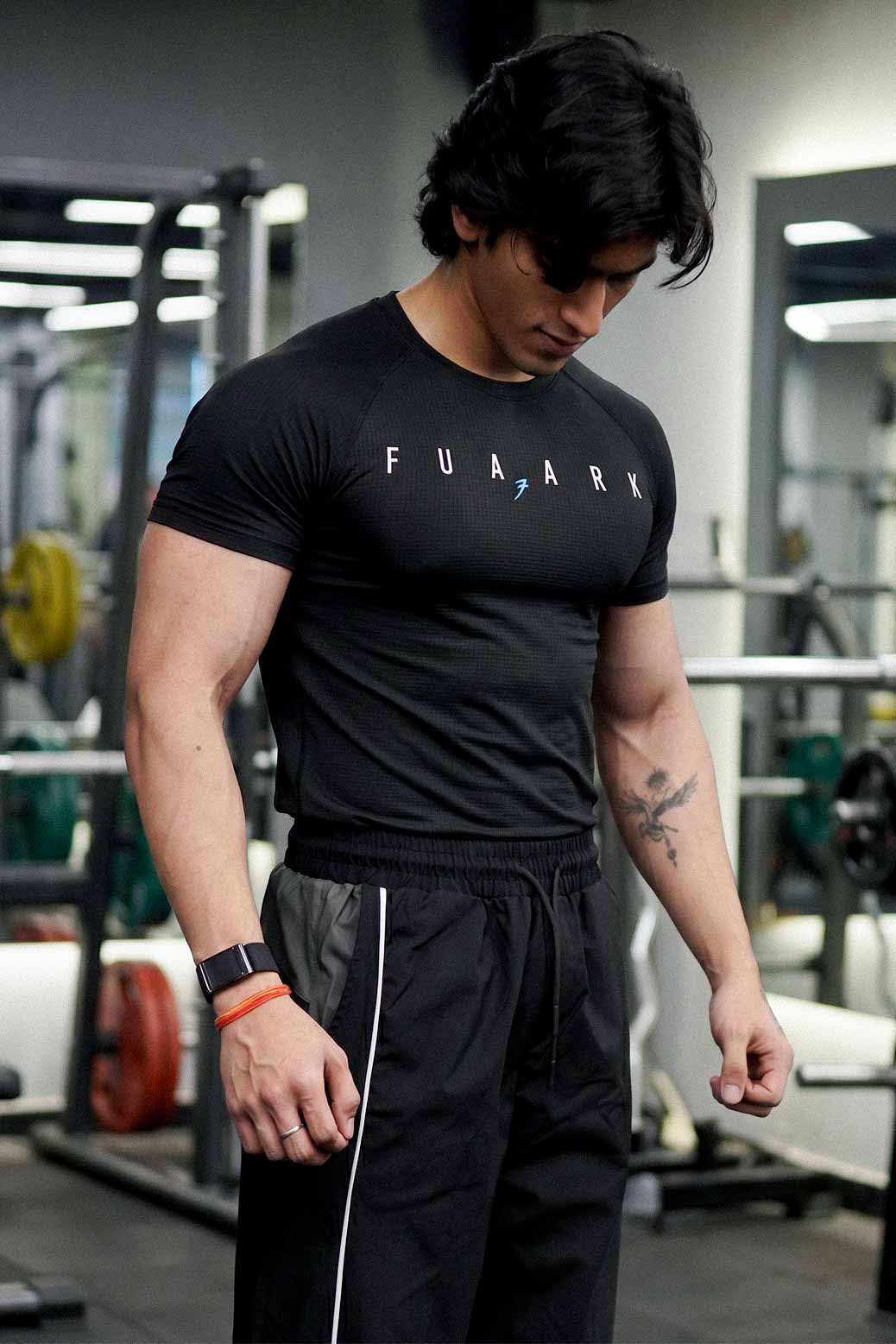 Checks T-shirt Black