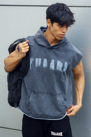 Shadow Washed Capsleeves Hoodie Dark Grey