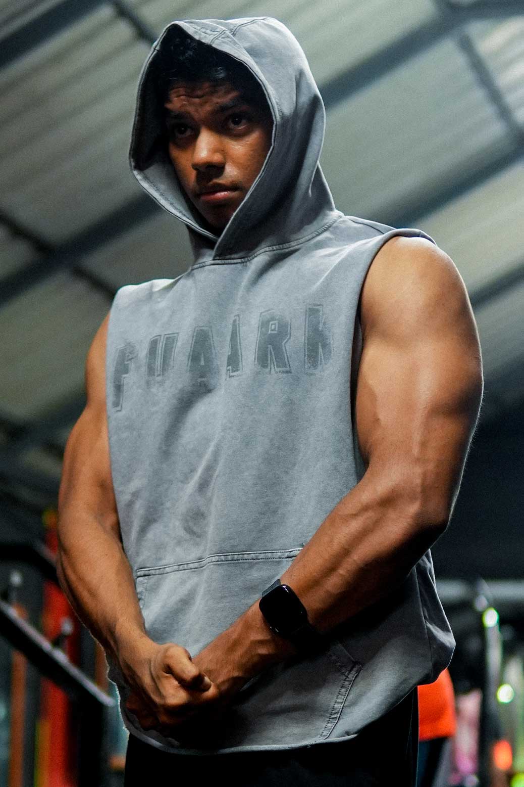 Shadow Washed Capsleeves Hoodie Light Grey