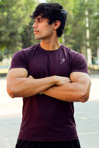 Laser Cut Running T-shirt Raisin