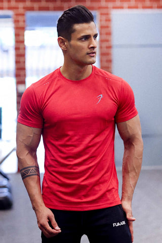 Laser Cut Running T-shirt Red