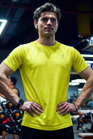 Laser Cut Running T-shirt Yellow