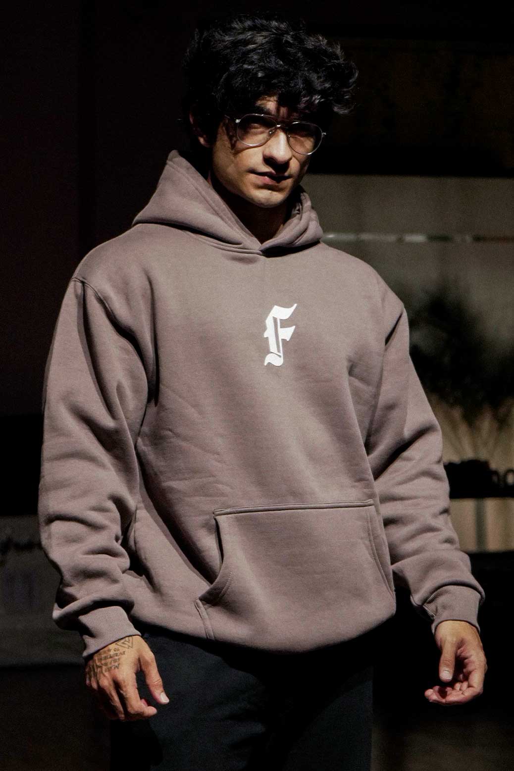 Rage Oversized Hoodie Brown