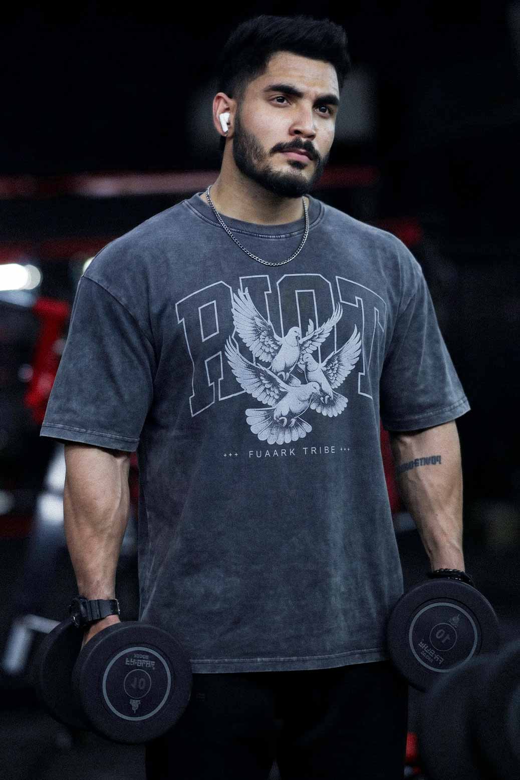 Shadow Washed Oversized T-shirt Dark Grey
