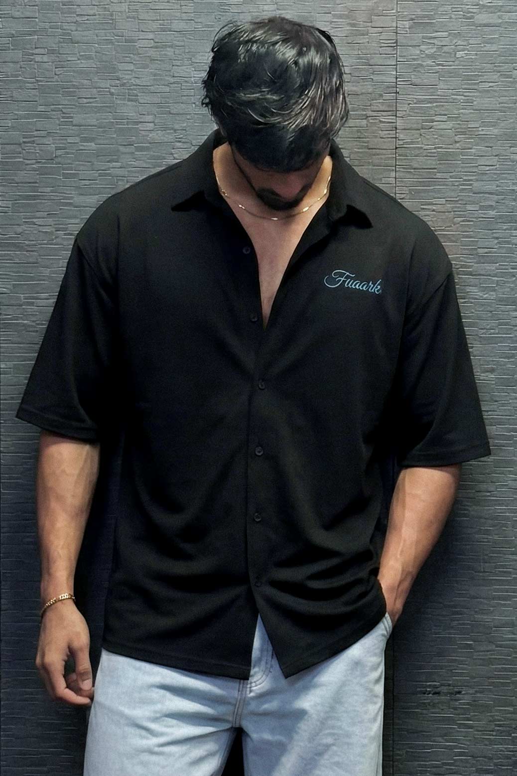 Off Duty Oversized Shirt Black