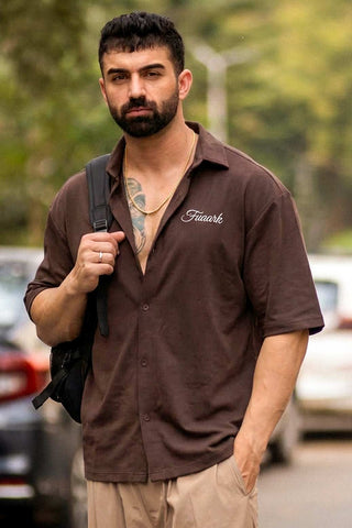 Off Duty Oversized Shirt Coffee