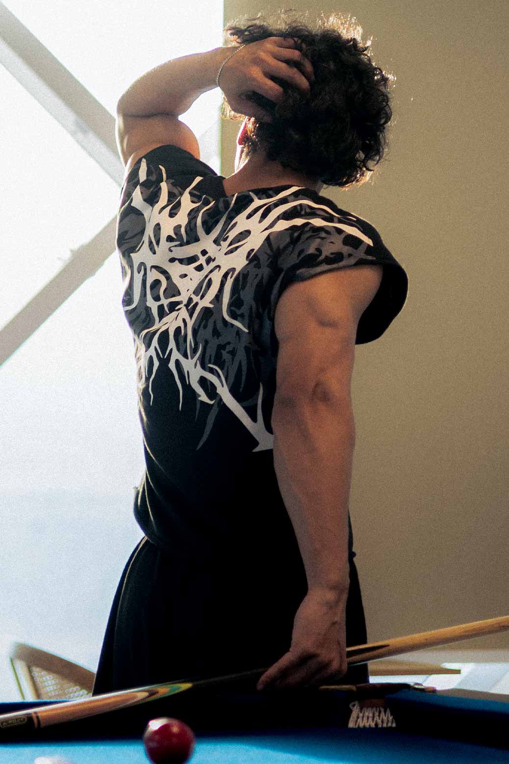 Grim Capsleeve Tank Black