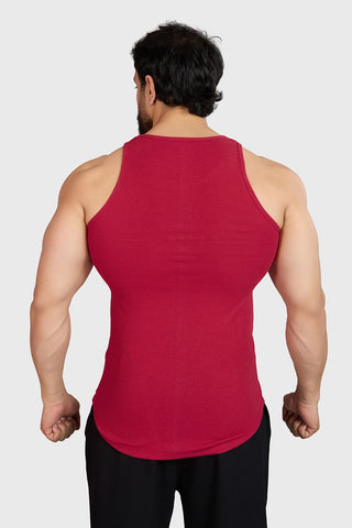 Ribbed Tank Red