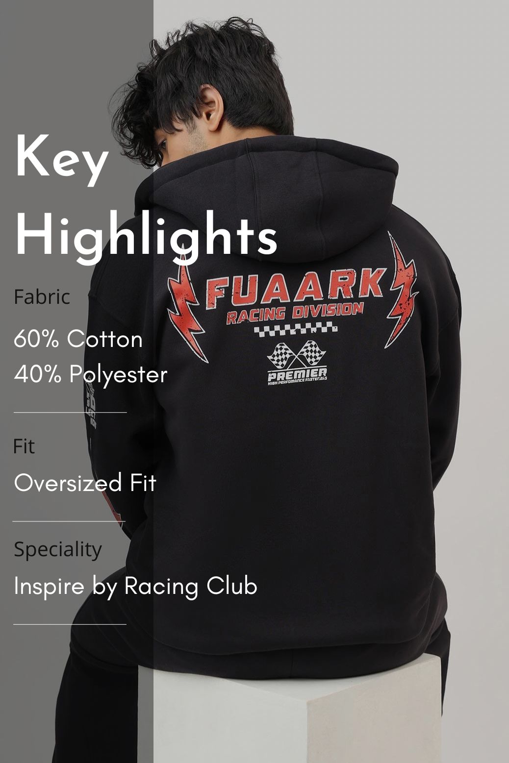 Fuaark Racing Division Oversized Jacket Black