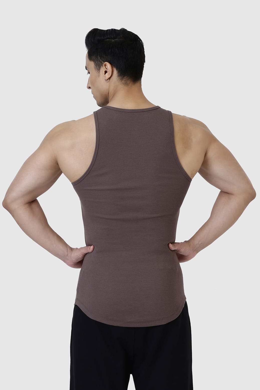 Ribbed Tank Brown