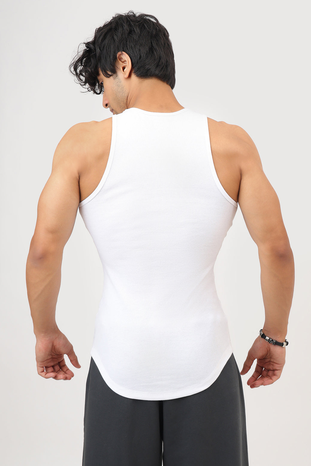 Essential Ribbed Tank White