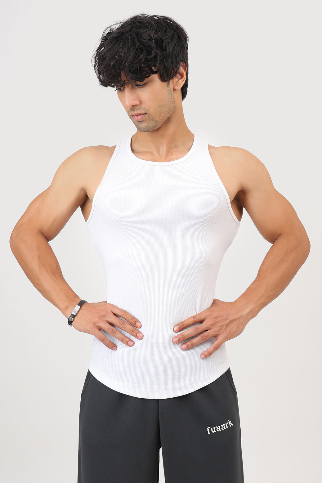 Essential Ribbed Tank White