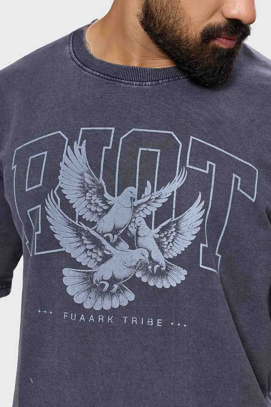 Shadow Washed Oversized T-shirt Dark Grey