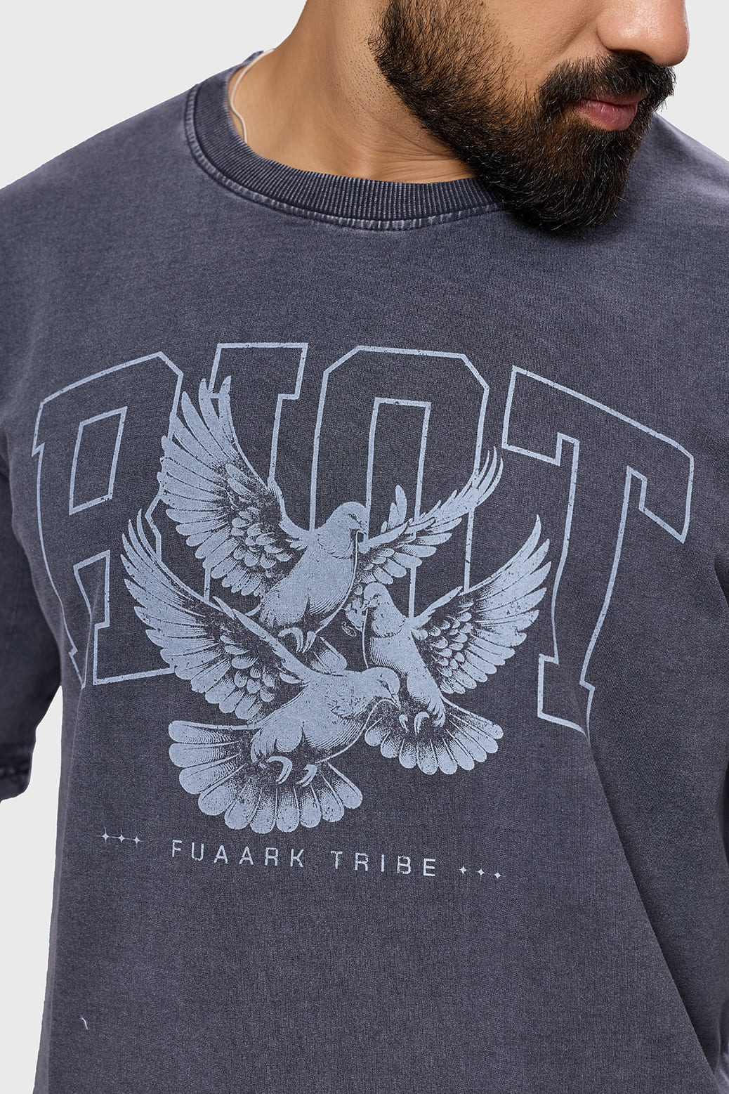 Shadow Washed Oversized T-shirt Dark Grey