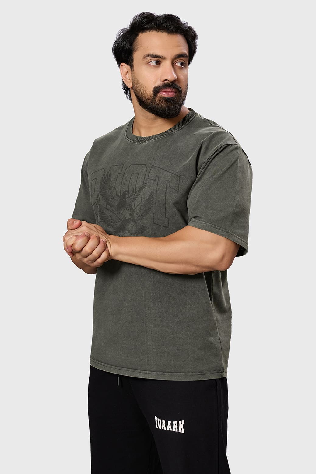 Shadow Washed Oversized T-shirt Olive