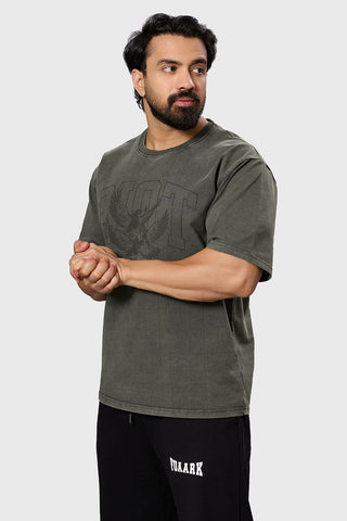 Shadow Washed Oversized T-shirt Olive