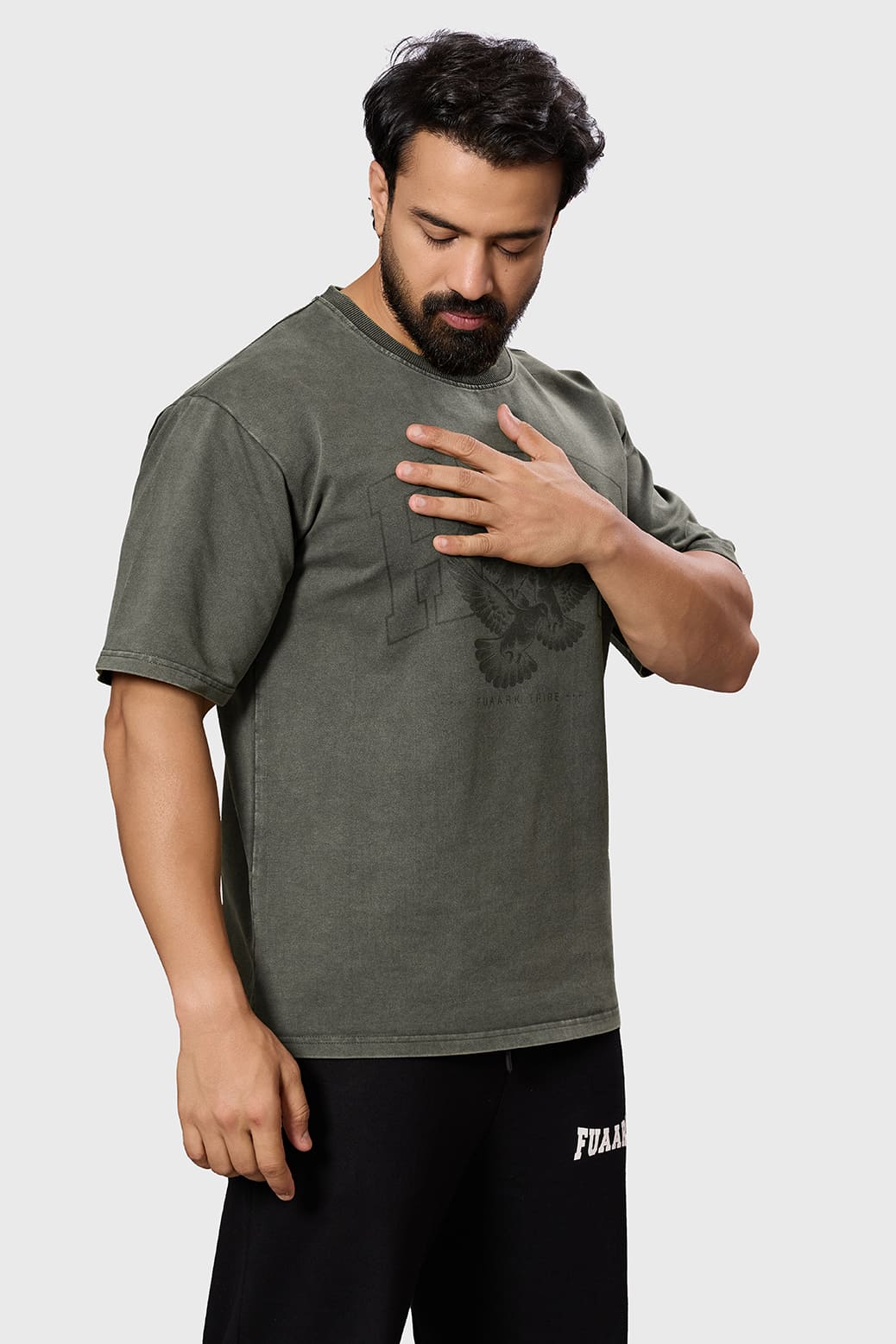 Shadow Washed Oversized T-shirt Olive