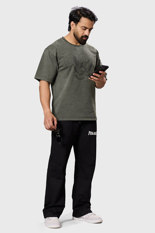 Shadow Washed Oversized T-shirt Olive