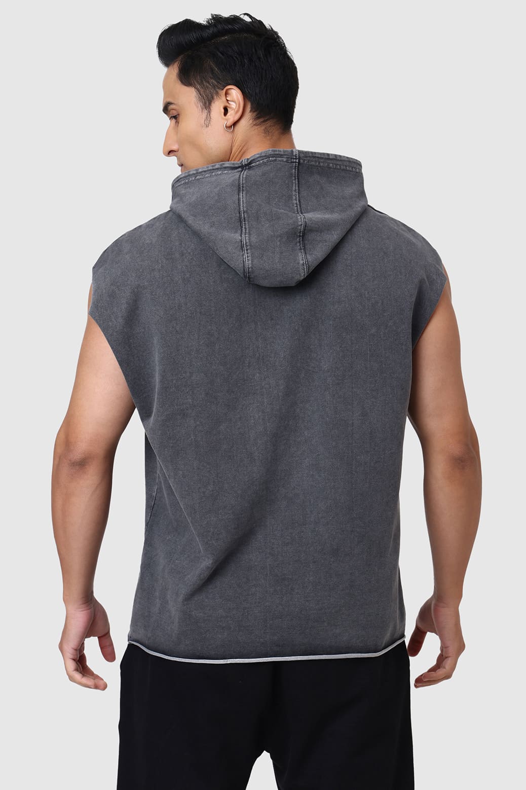 Shadow Washed Capsleeves Hoodie Dark Grey
