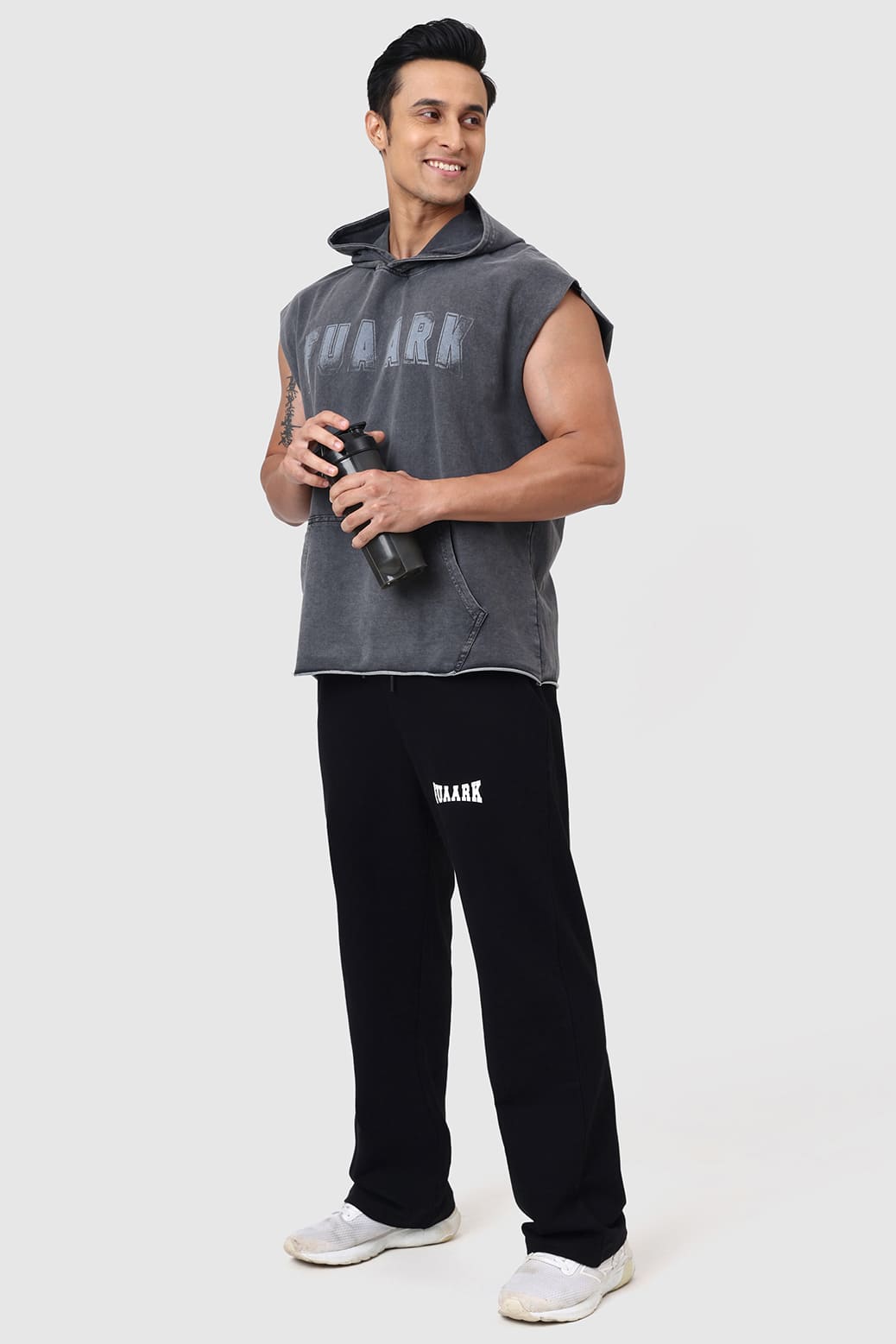 Shadow Washed Capsleeves Hoodie Dark Grey