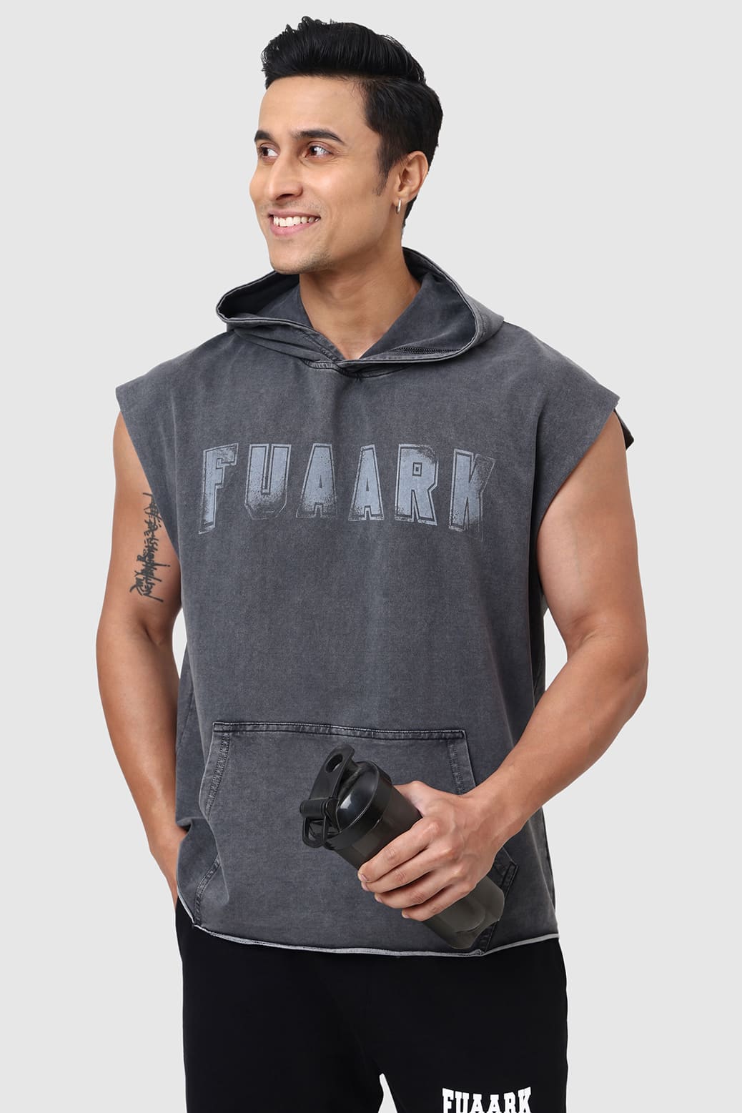 Shadow Washed Capsleeves Hoodie Dark Grey