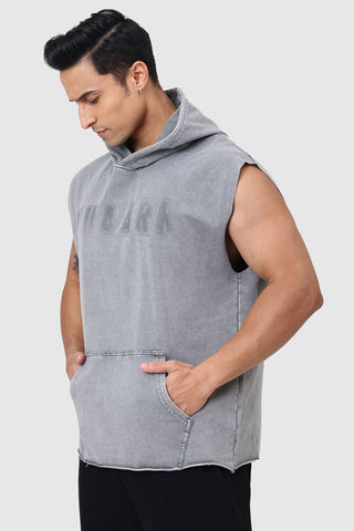 Shadow Washed Capsleeves Hoodie Light Grey