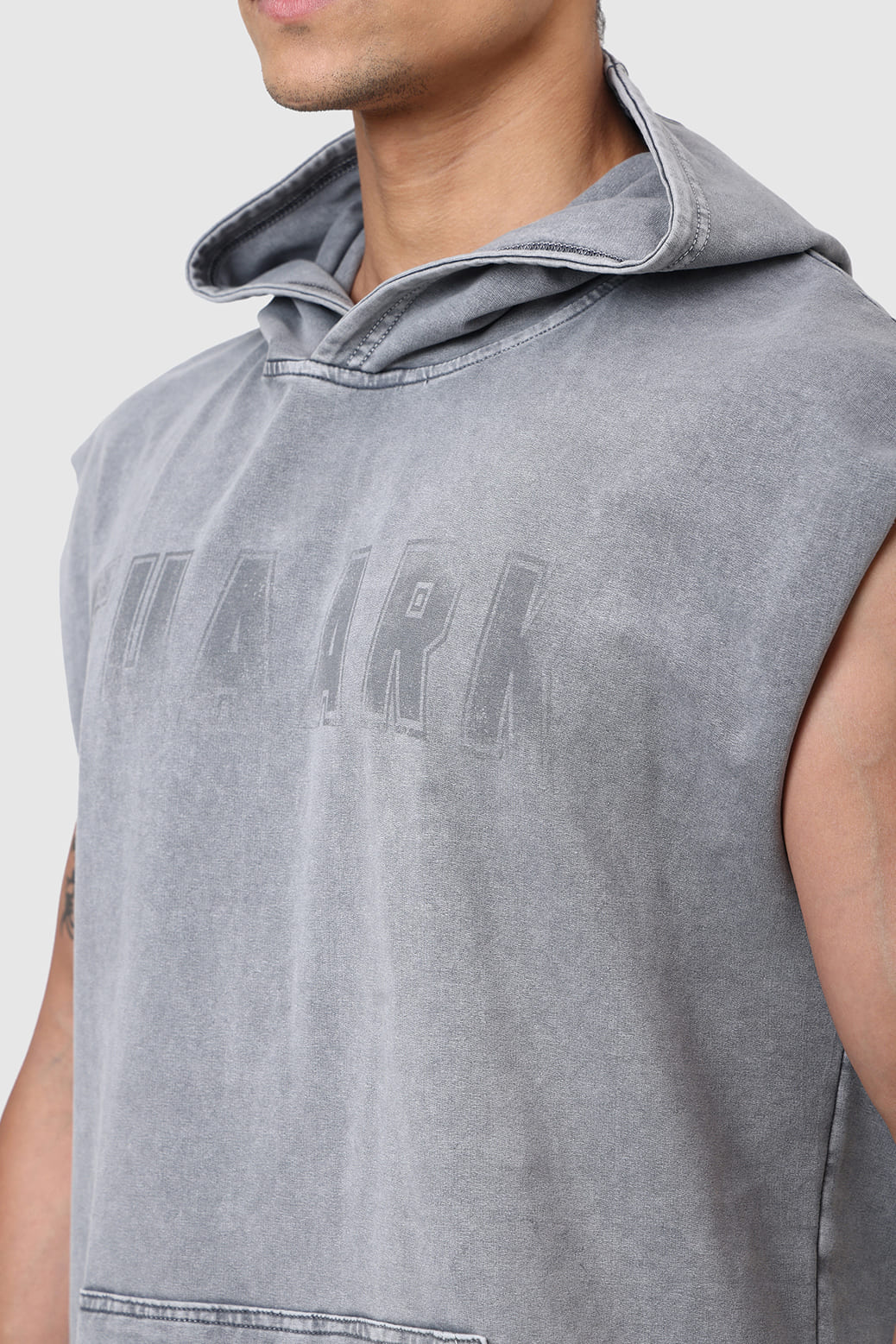 Shadow Washed Capsleeves Hoodie Light Grey