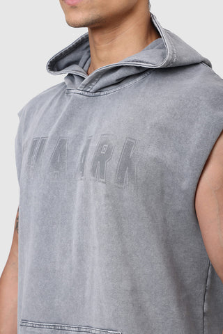 Shadow Washed Capsleeves Hoodie Light Grey