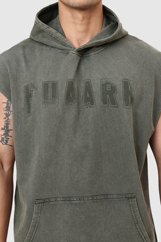 Shadow Washed Capsleeves Hoodie Olive