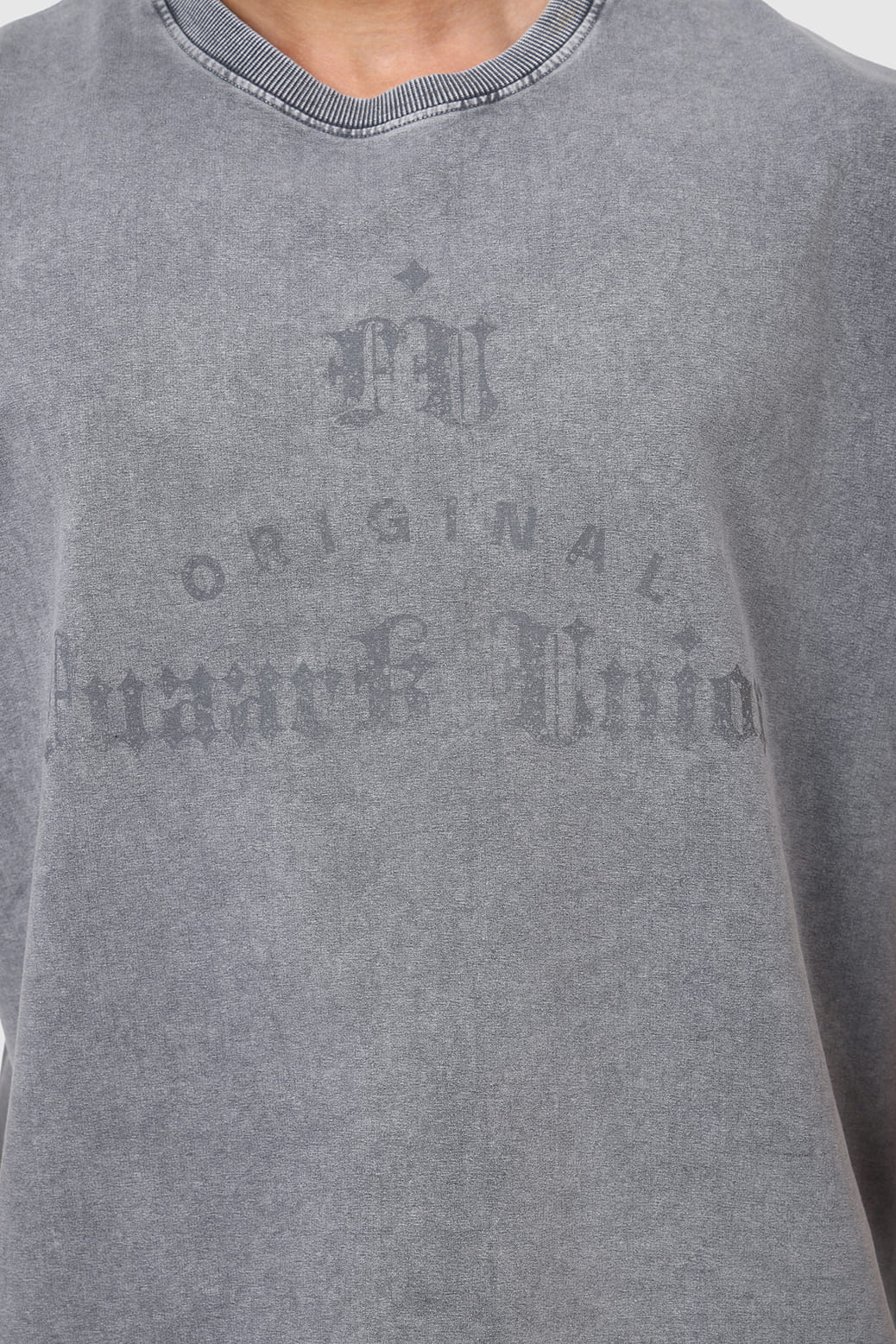 Shadow Washed Capsleeves Tank Light Grey