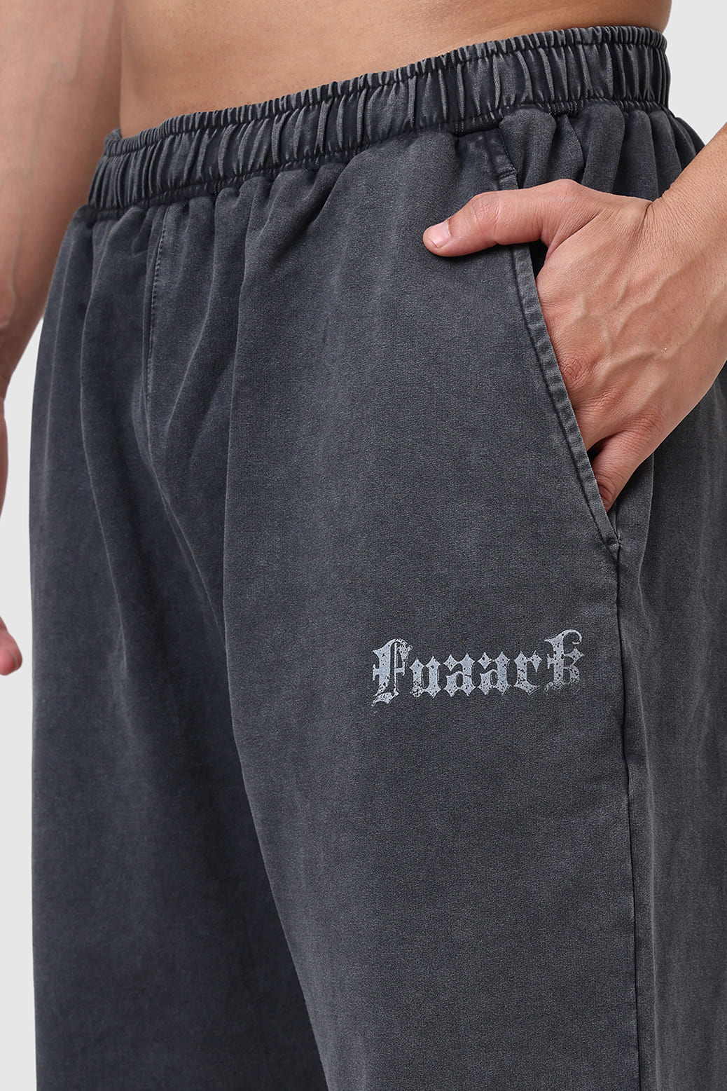 Shadow Washed Straight Tracks Dark Grey