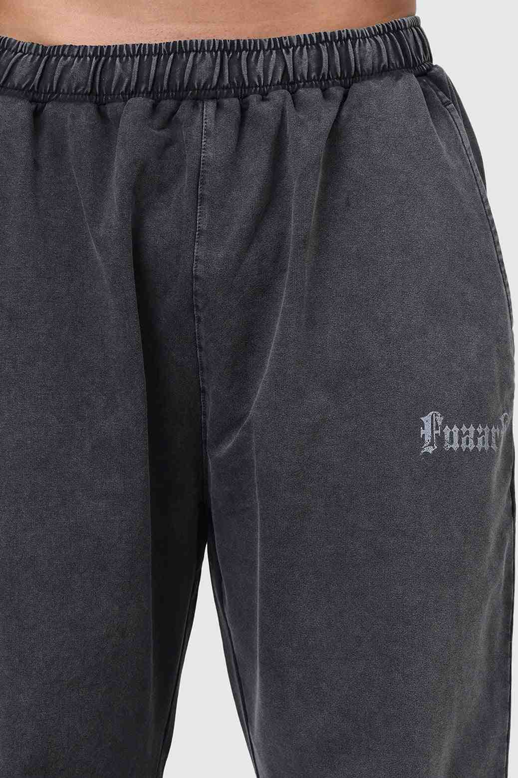 Shadow Washed Straight Tracks Dark Grey