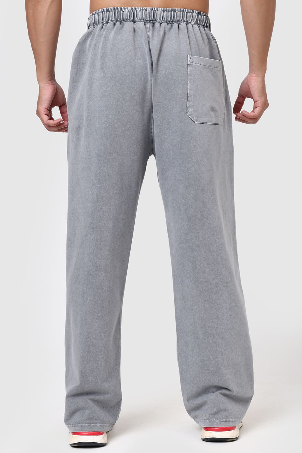 Shadow Washed Straight Tracks Light Grey