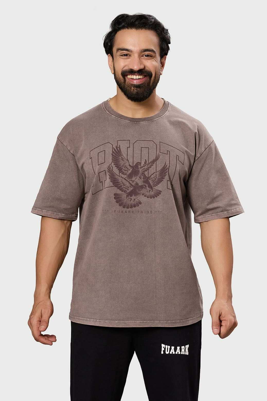 Shadow Washed Oversized T-shirt Brown