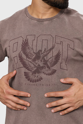 Shadow Washed Oversized T-shirt Brown