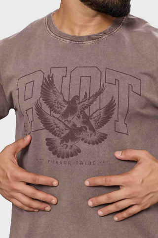 Shadow Washed Oversized T-shirt Brown