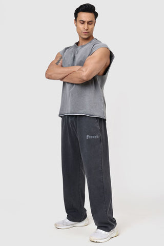 Shadow Washed Straight Tracks Dark Grey