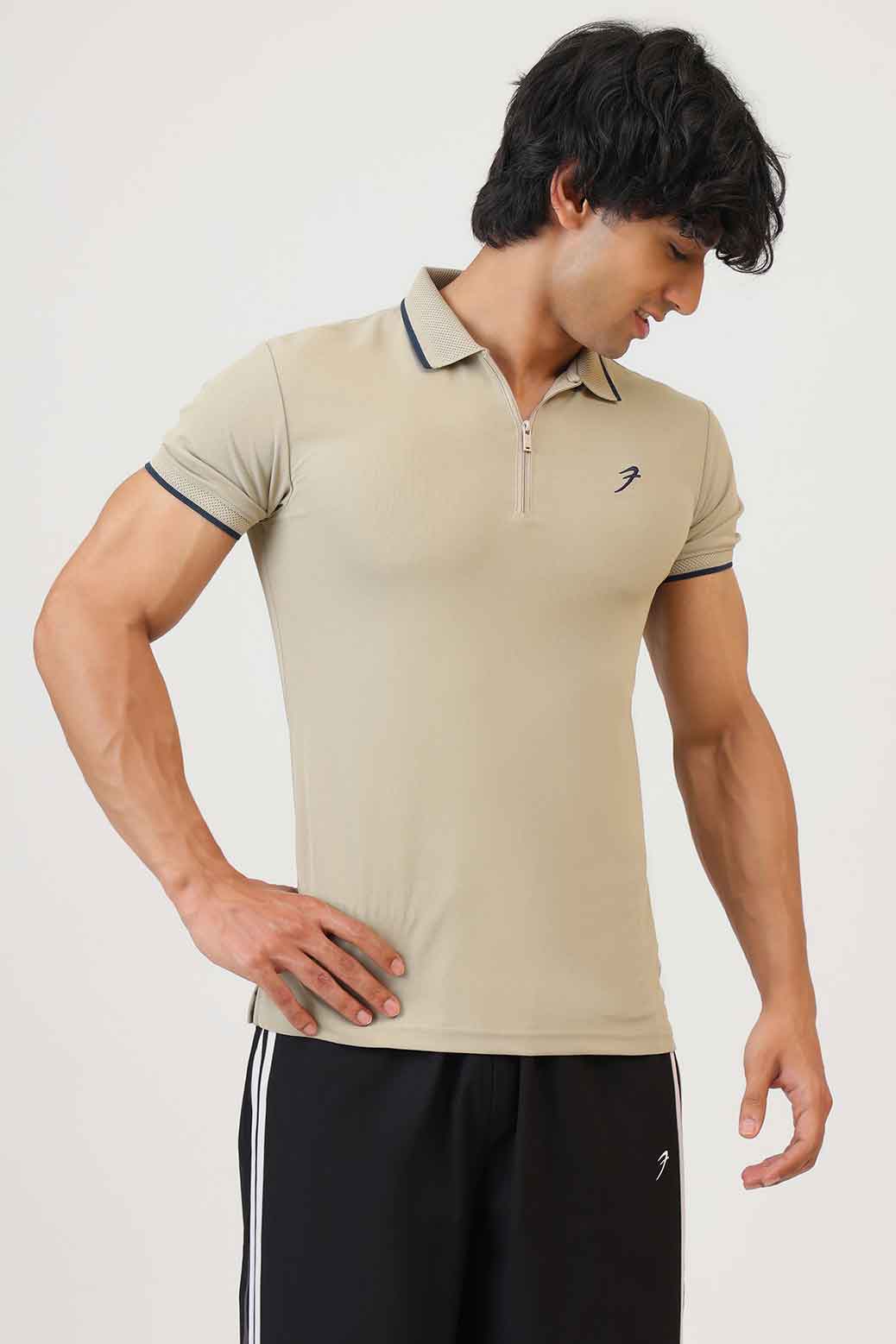 Stride Polo T-shirt Beige