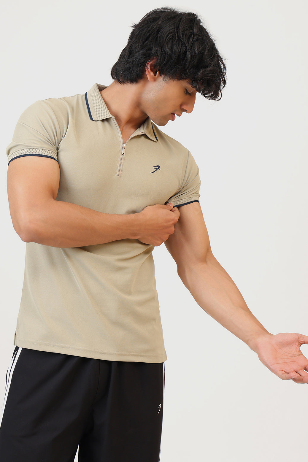 Stride Polo T-shirt Beige