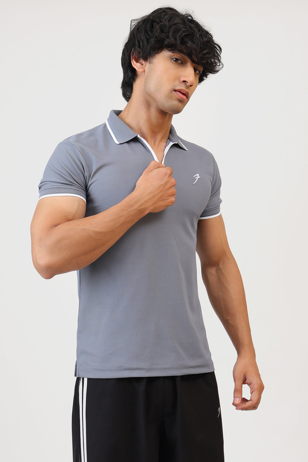 Stride Polo T-shirt Grey