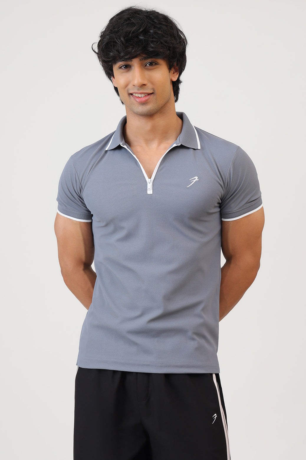 Stride Polo T-shirt Grey