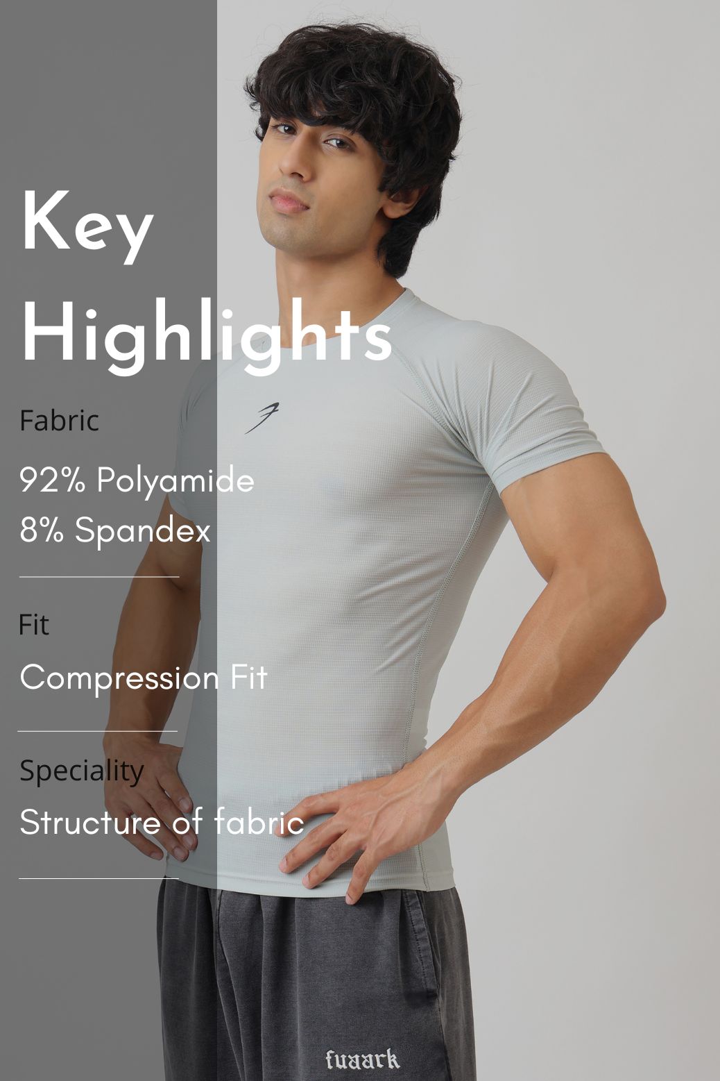 Structure Compression T-shirt Light Grey