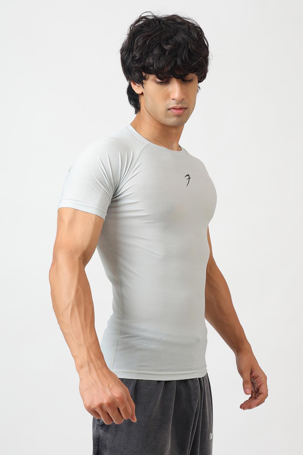 Structure Compression T-shirt Light Grey