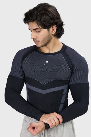 Alpha Seamless Fullsleeves T-shirt Black